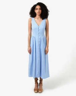 Forcast Kendal Linen Blend Dress Periwinkle Best
