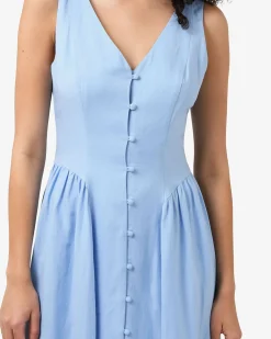Forcast Kendal Linen Blend Dress Periwinkle Best