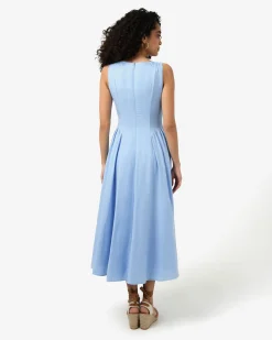 Forcast Kendal Linen Blend Dress Periwinkle Best