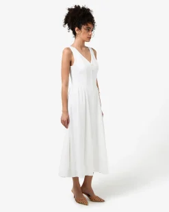 Forcast Kendal Linen Blend Dress White Sugar