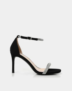 Forcast Kendall Crystal Strap Heels Black Sale
