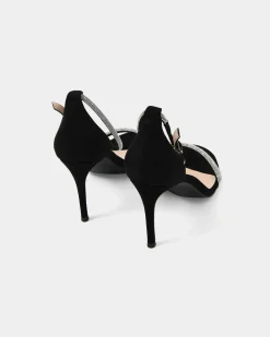 Forcast Kendall Crystal Strap Heels Black Sale