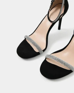 Forcast Kendall Crystal Strap Heels Black Sale