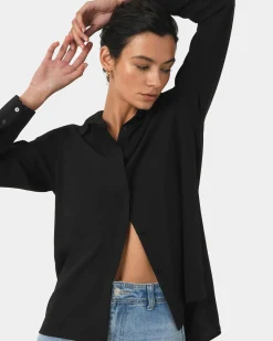 Forcast Kevin Relax Fit Crepe Shirt Black Online