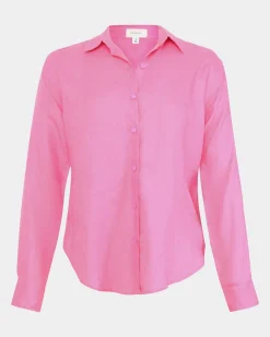 Forcast Khalo Linen Buttoned Shirt Pink Best