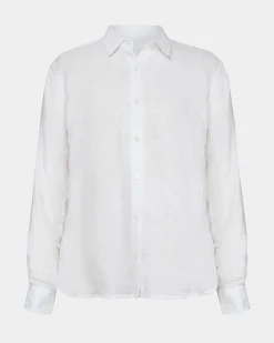 Forcast Khalo Linen Buttoned Shirt White Clearance