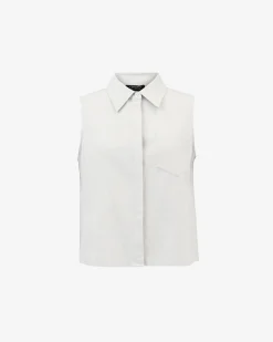 Forcast Kia Cotton Sleeveless Shirt White New