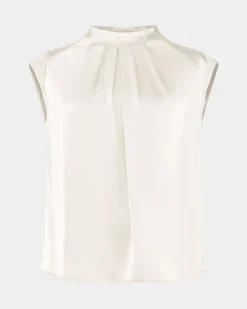 Forcast Kiar Pleated Satin Top Ivory Best