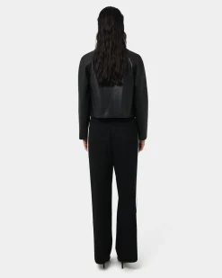 Forcast Kim Cropped Pu Leather Jacket Black Outlet