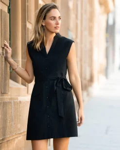 Forcast Kiran Utility Tie Dress Black Best