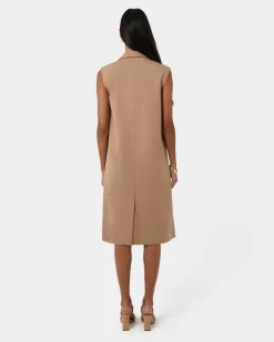 Forcast Kiya Longline Sleeveless Vest Latte Outlet