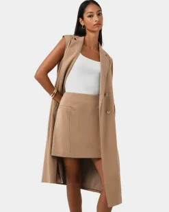 Forcast Kiya Panel Skirt Latte Hot
