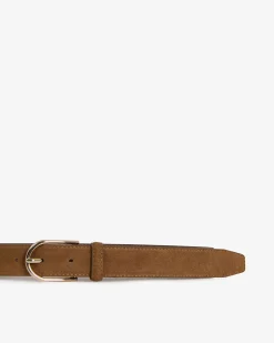 Forcast Kristen Suede Leather Belt Tan Best