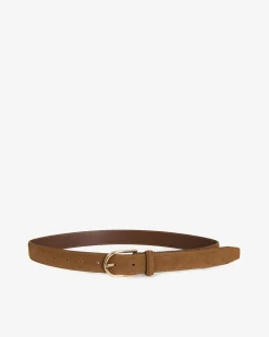 Forcast Kristen Suede Leather Belt Tan Best