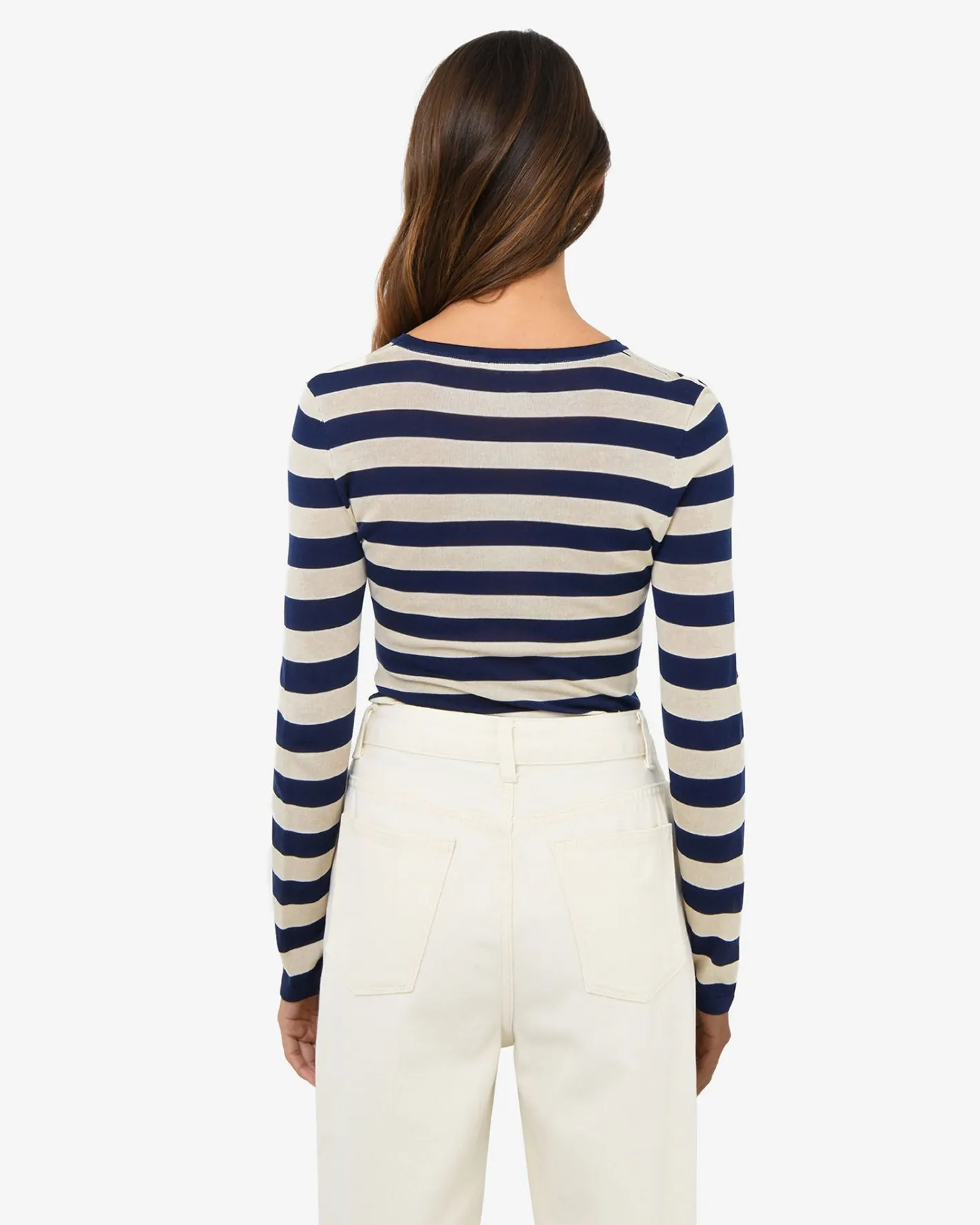 Forcast Lana Stripe Knit Top Navy Cream Online
