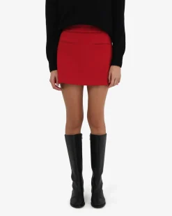 Forcast Lara A-line Mini Skirt Red Hot