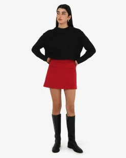 Forcast Lara A-line Mini Skirt Red Hot