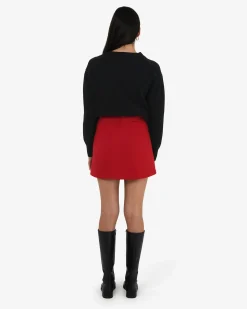 Forcast Lara A-line Mini Skirt Red Hot