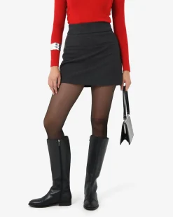 Forcast Lara A-line Mini Skirt Charcoal Hot