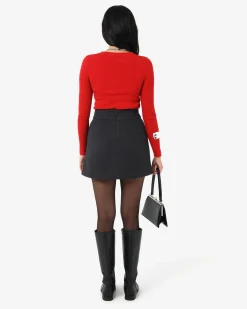 Forcast Lara A-line Mini Skirt Charcoal Hot