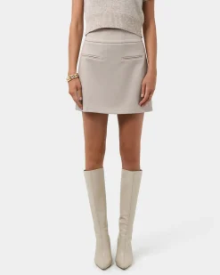 Forcast Lara A-line Mini Skirt Stone New