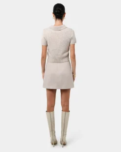 Forcast Lara A-line Mini Skirt Stone New