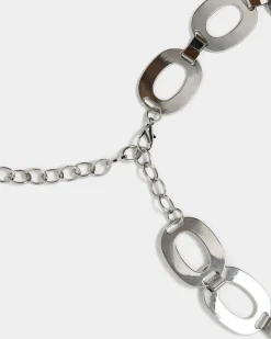 Forcast Lareina Chain Belt Silver New