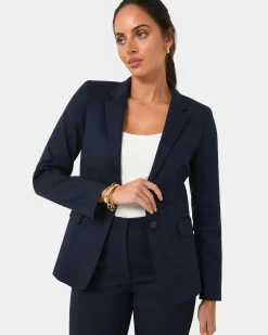 Forcast Lauren Single Breasted Jacket Navy Sale