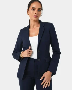 Forcast Lauren Single Breasted Jacket Navy Sale