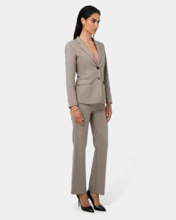 Forcast Lauren Straight Pants Stone Sale