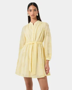 Forcast Lea Cotton Tie Dress Golden Haze Outlet