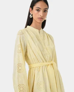 Forcast Lea Cotton Tie Dress Golden Haze Outlet