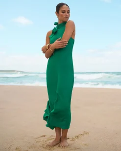 Forcast Leana Bias Midi Dress Emerald Online