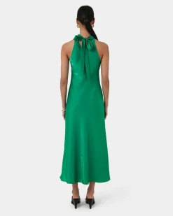 Forcast Leana Bias Midi Dress Emerald Online