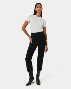 Forcast Lee Tailored Crop Pants Black