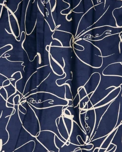Forcast Leen Puff Sleeve Midi Dress Organic Navy Online