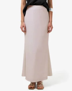Forcast Leigh Flared Maxi Skirt Light Taupe Clearance