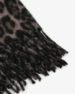 Forcast Leo Leopard Print Scarf Leopard Print Taupe Best