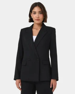 Forcast Lexee Double Breasted Blazer Black Hot