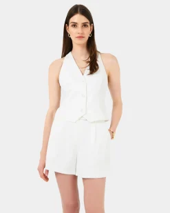Forcast Lexee Pleat Front Short Ivory Clearance