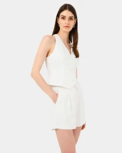 Forcast Lexee Pleat Front Short Ivory Clearance