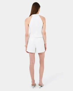 Forcast Lexee Pleat Front Short Ivory Clearance