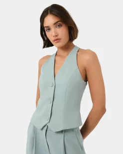 Forcast Lexee Tailored Vest Sage
