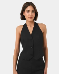 Forcast Lexee Tailored Vest Black