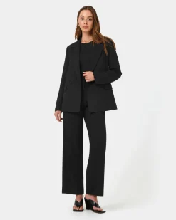 Forcast Lexee Tailored Wide Leg Pants Black Sale