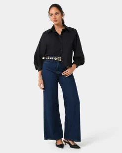 Forcast Lica Puff Sleeve Shirt Black