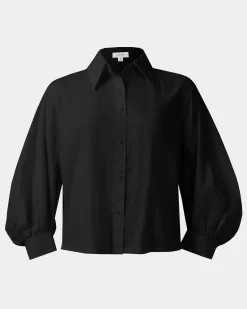 Forcast Lica Puff Sleeve Shirt Black