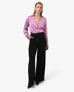 Forcast Lila V-neck Satin Blouse Orchid Outlet