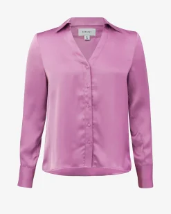 Forcast Lila V-neck Satin Blouse Orchid Outlet