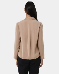 Forcast Lilian 2 Long Sleeve Blouse Sand Beige Outlet
